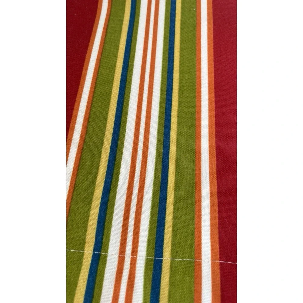 Colorful Striped Valances Red Lined Custom Made Set Of 2 Summer Rainbow Stripes